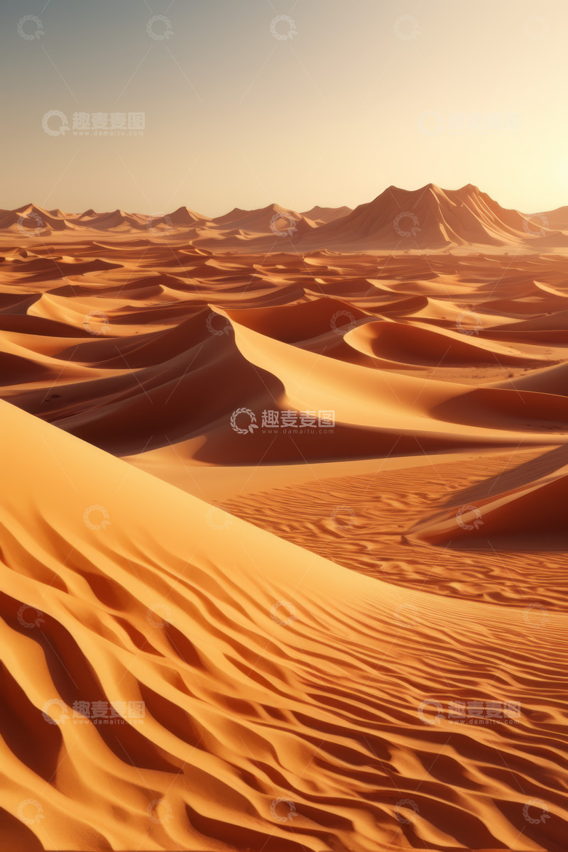 高清大图下载【趣麦麦图】广袤沙漠景观全景