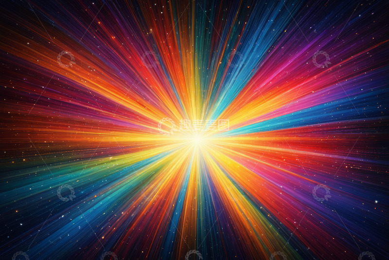 高清大图下载【趣麦麦图】彩色光线放射状背景素材