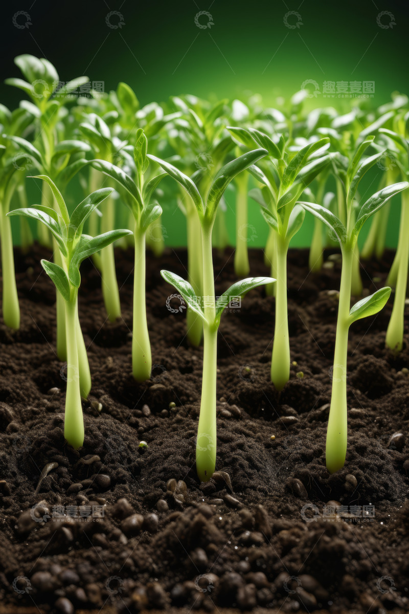 高清大图下载【趣麦麦图】土壤中生长的嫩绿植物