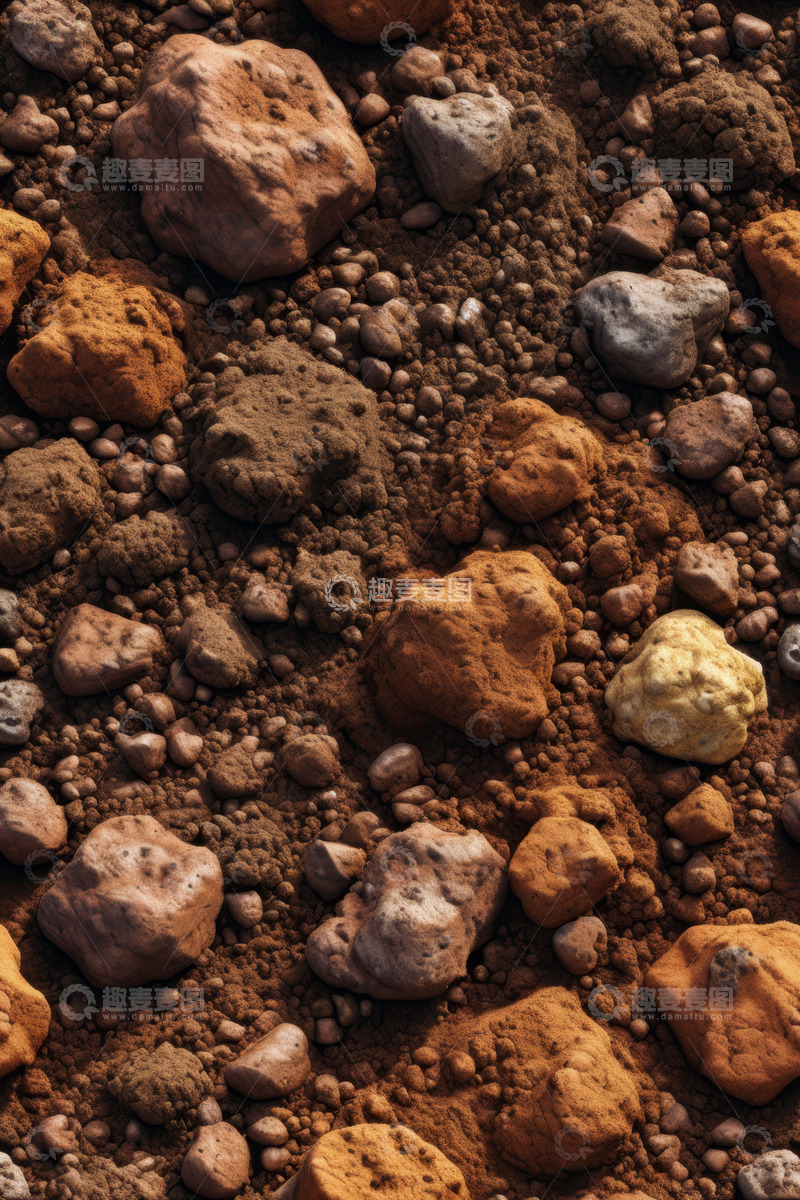 高清大图下载【趣麦麦图】地面上的岩石与泥土特写