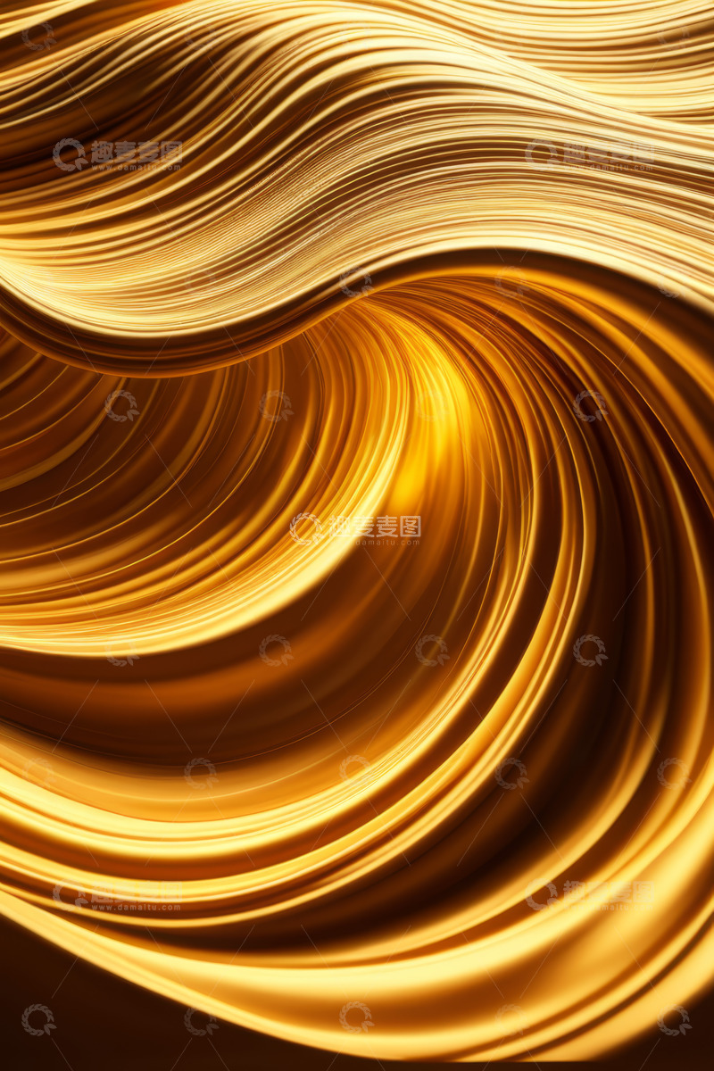 高清大图下载【趣麦麦图】金色抽象波浪背景图