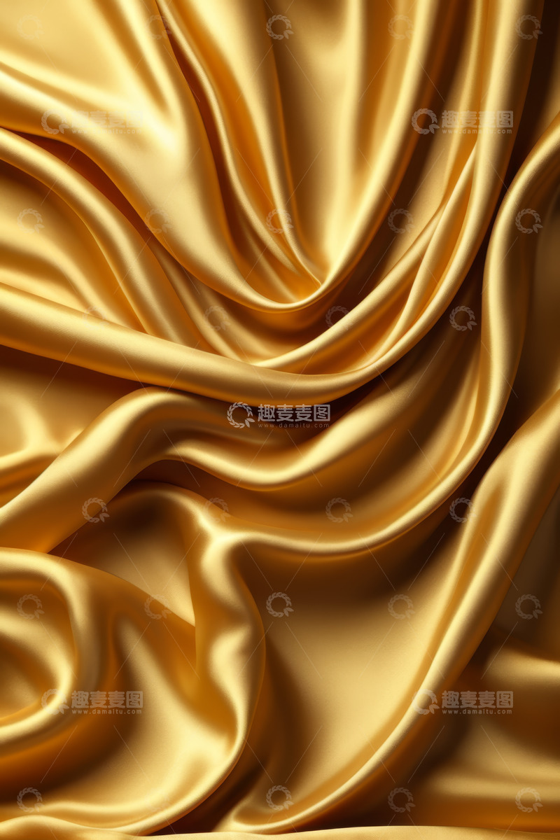 高清大图下载【趣麦麦图】金色丝绸织物纹理特写