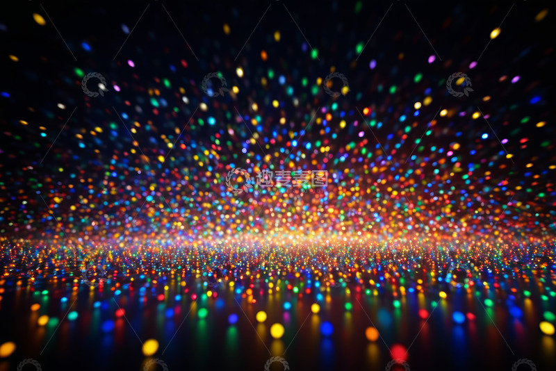 高清大图下载【趣麦麦图】彩色发光粒子抽象背景