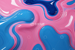 蓝粉抽象液体纹理背景