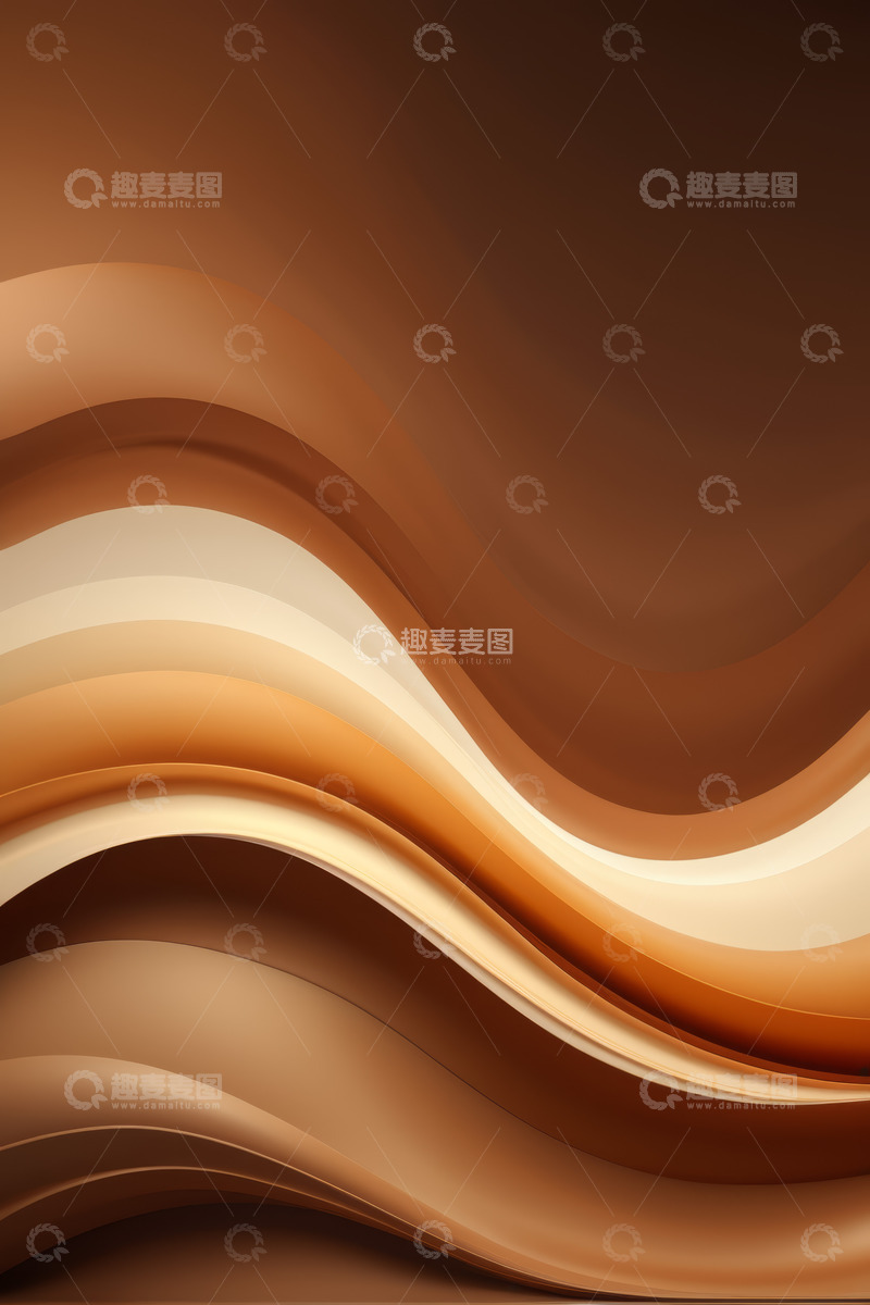 高清大图下载【趣麦麦图】棕色系抽象波浪背景