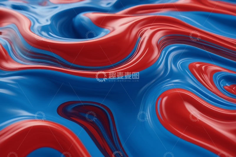高清大图下载【趣麦麦图】红蓝渐变流体抽象背景