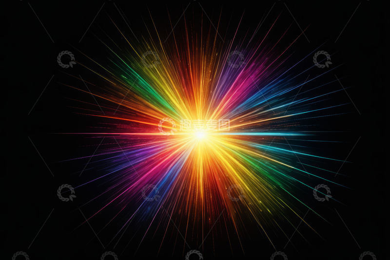 高清大图下载【趣麦麦图】彩色光线放射抽象背景