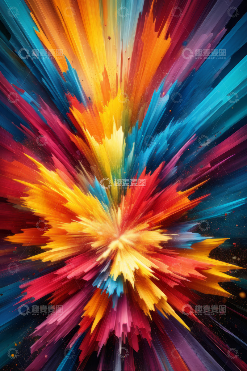 高清大图下载【趣麦麦图】彩色爆炸抽象背景画面