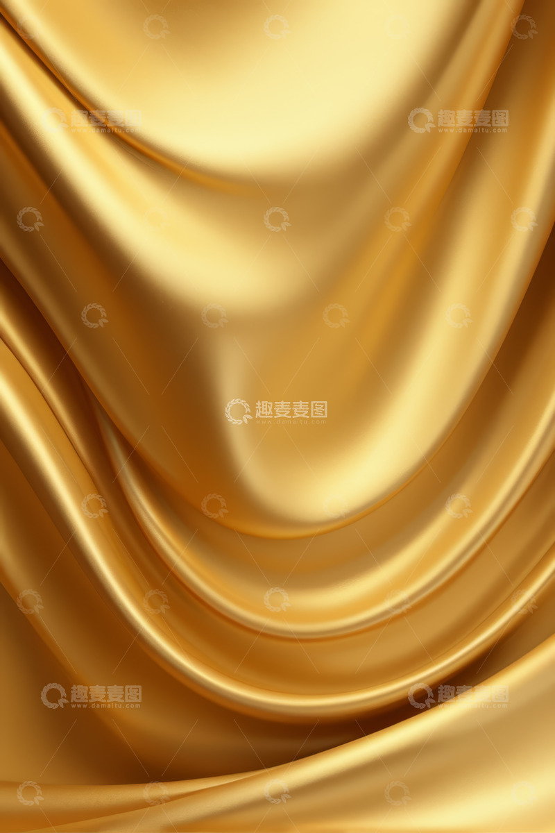 高清大图下载【趣麦麦图】金色丝绸纹理背景素材