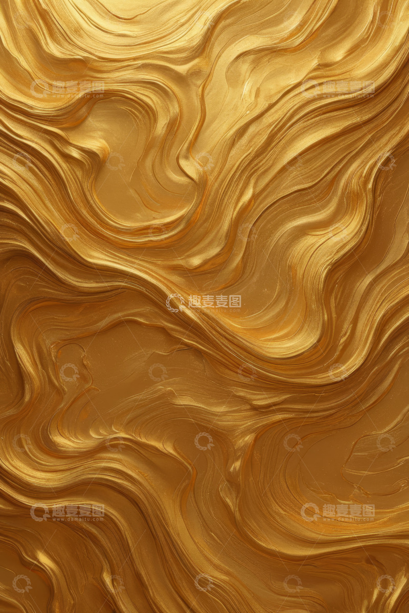 高清大图下载【趣麦麦图】金色流体纹理抽象背景