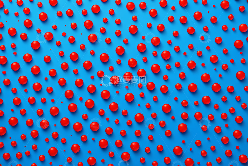 高清大图下载【趣麦麦图】蓝色背景上的红色球体图案
