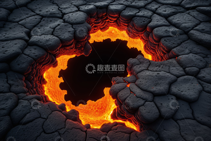 高清大图下载【趣麦麦图】火山口熔岩景象