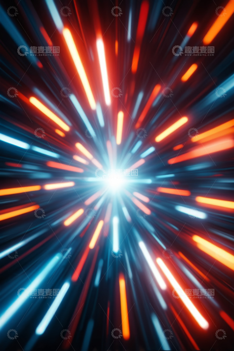 高清大图下载【趣麦麦图】红蓝放射光线抽象背景