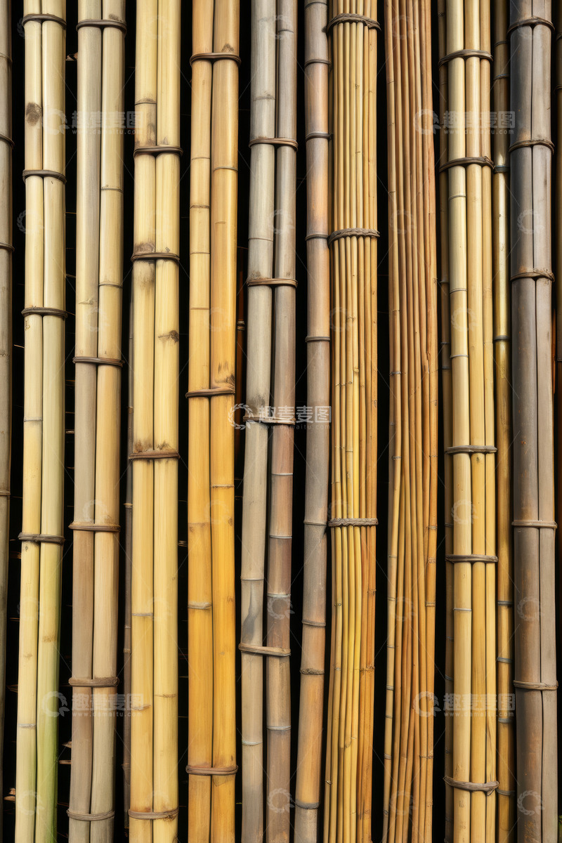高清大图下载【趣麦麦图】排列整齐的竹墙素材