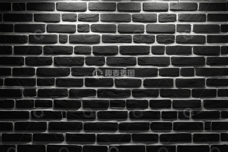 高清大图下载【趣麦麦图】黑色砖墙纹理背景素材