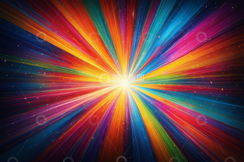 高清大图下载【趣麦麦图】彩色光线放射状背景图