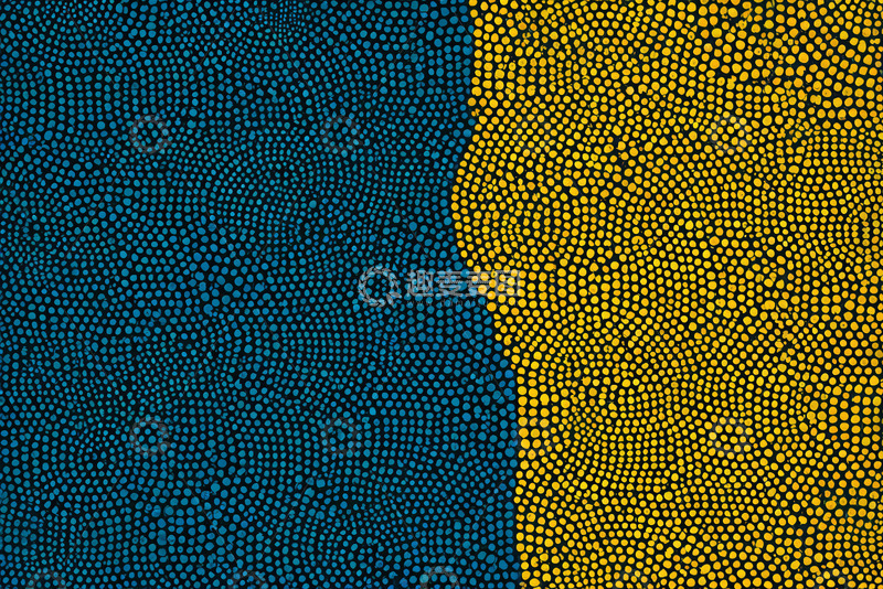 高清大图下载【趣麦麦图】蓝黄双色点状图案背景