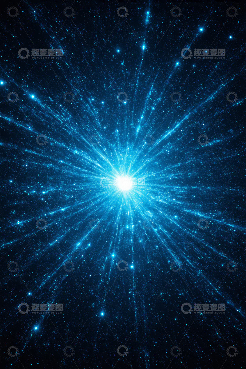 高清大图下载【趣麦麦图】蓝色发光星空背景