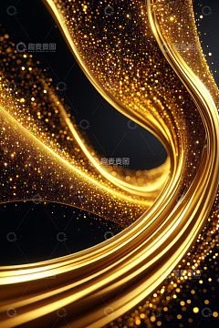 金色粒子流动抽象背景