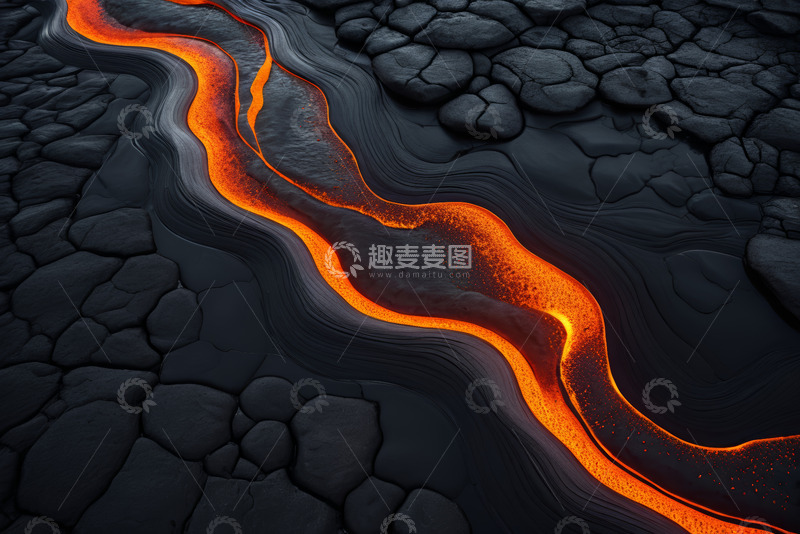 高清大图下载【趣麦麦图】流动的熔岩景象