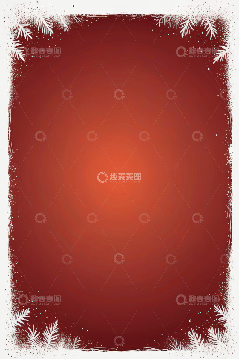 高清大图下载【趣麦麦图】红色背景雪花装饰素材