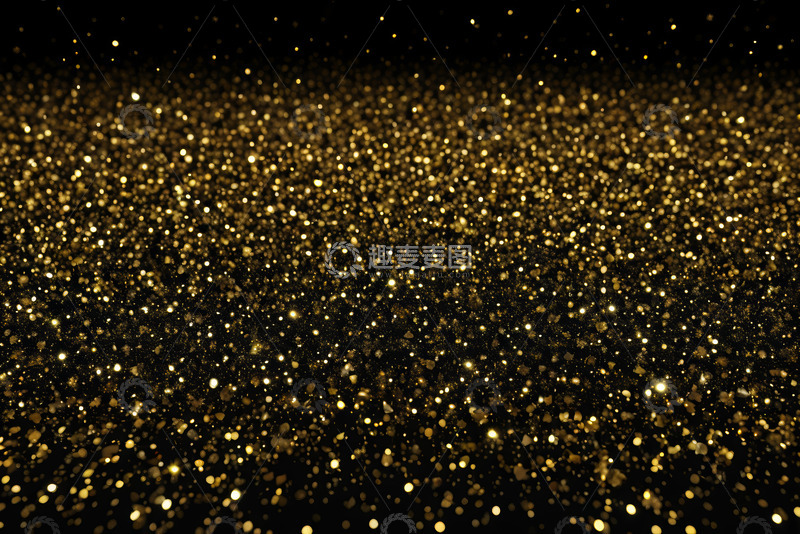 高清大图下载【趣麦麦图】黑色背景金色粒子效果