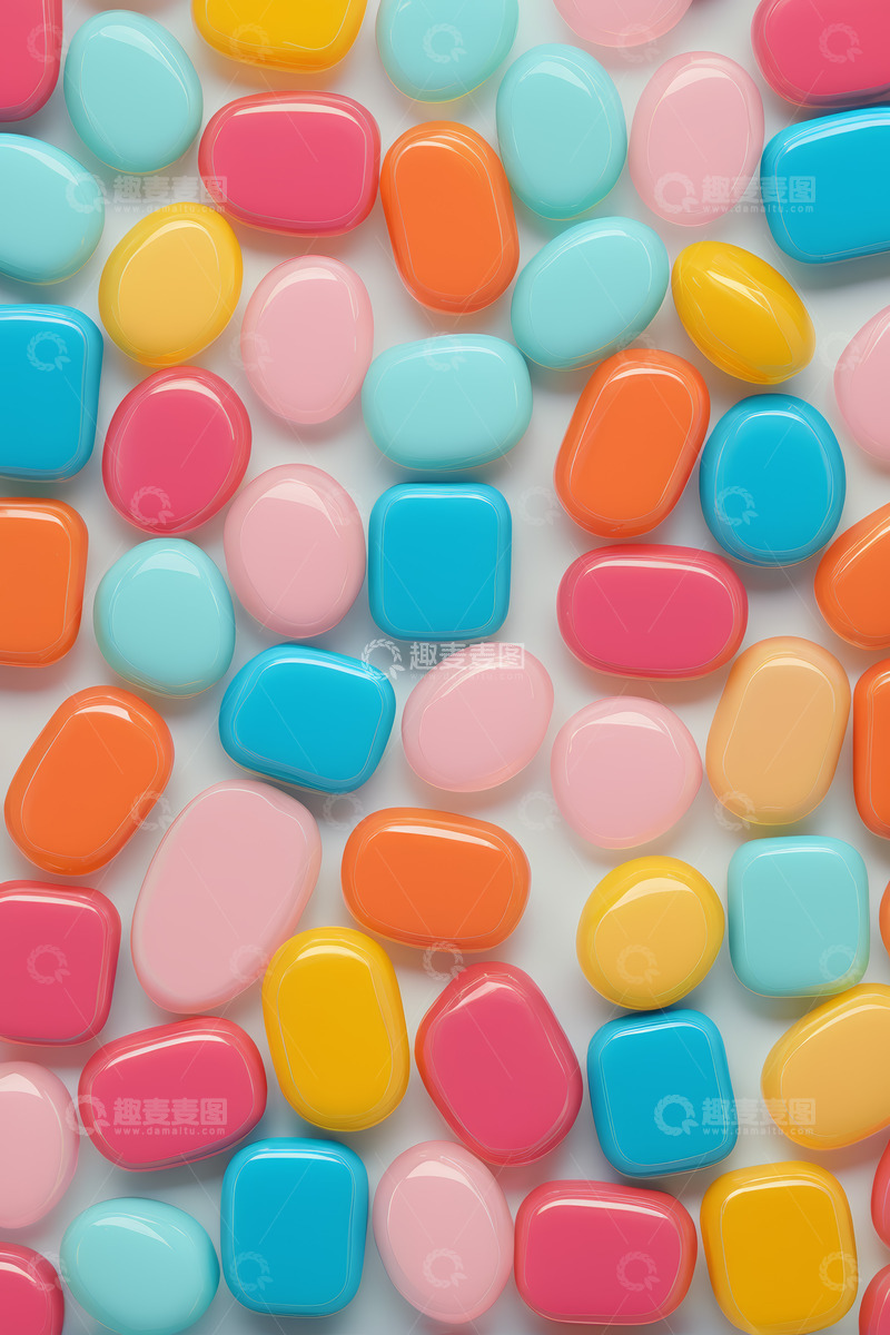 高清大图下载【趣麦麦图】多彩糖果平铺图案