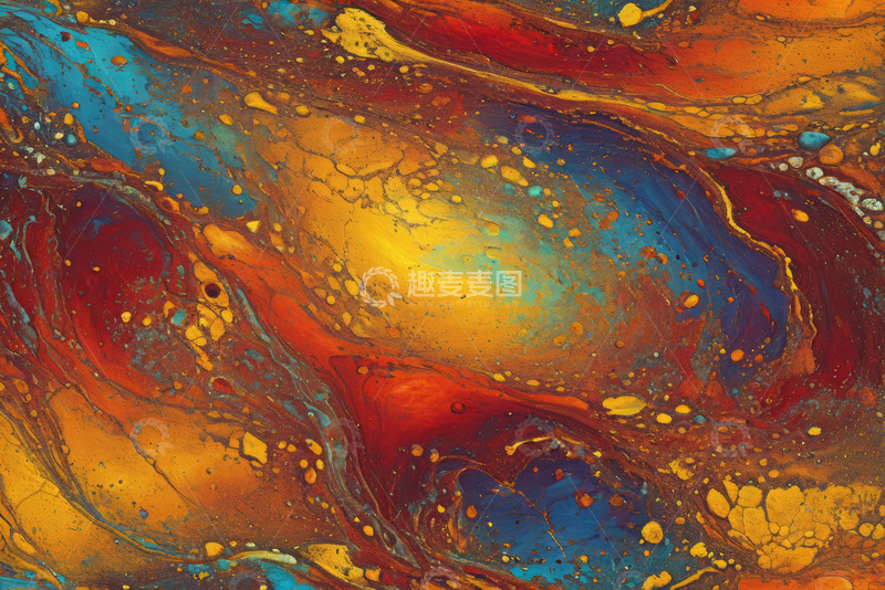 高清大图下载【趣麦麦图】多彩油漆纹理艺术画面