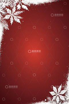 红色背景雪花装饰