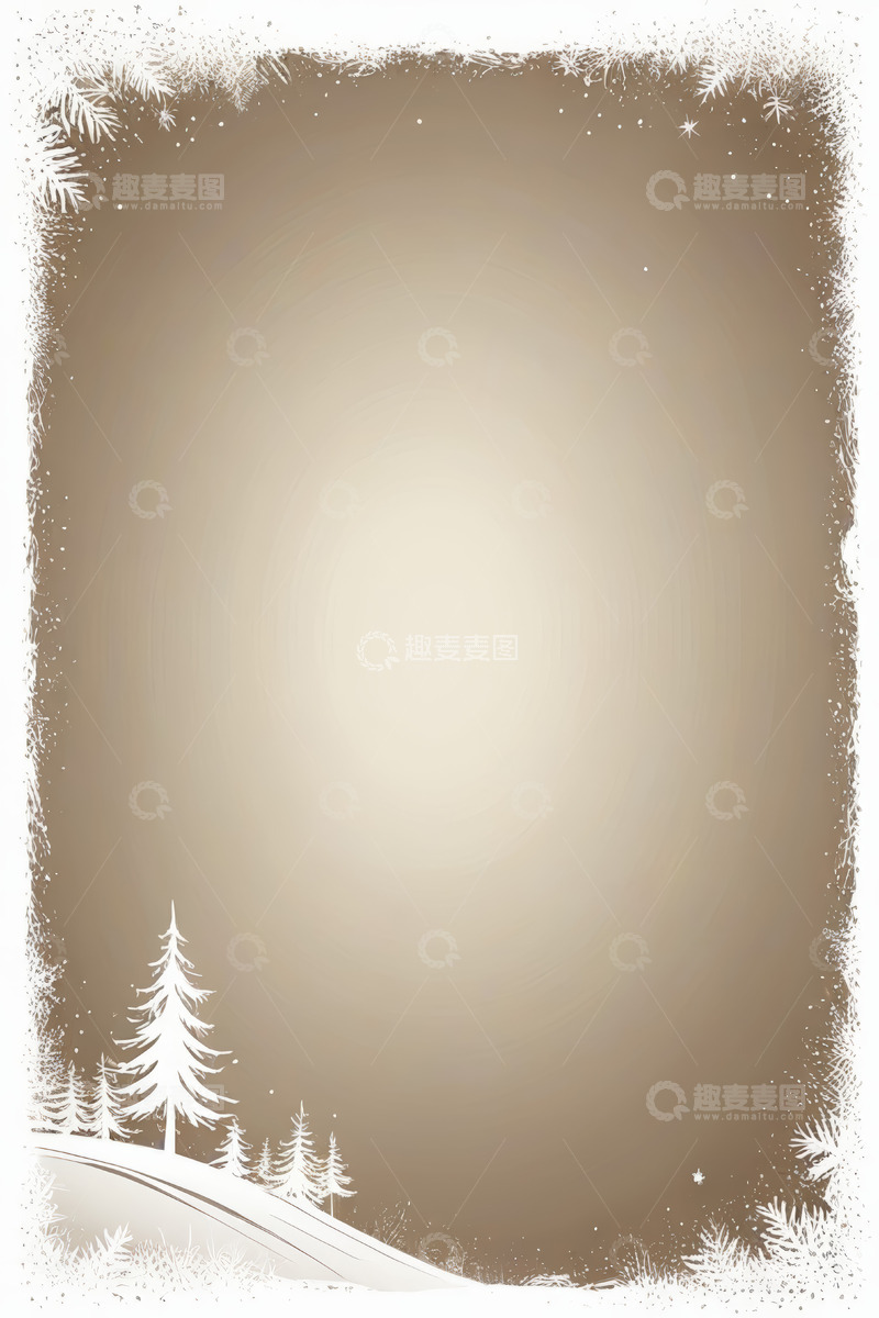 高清大图下载【趣麦麦图】冬季雪景边框背景图