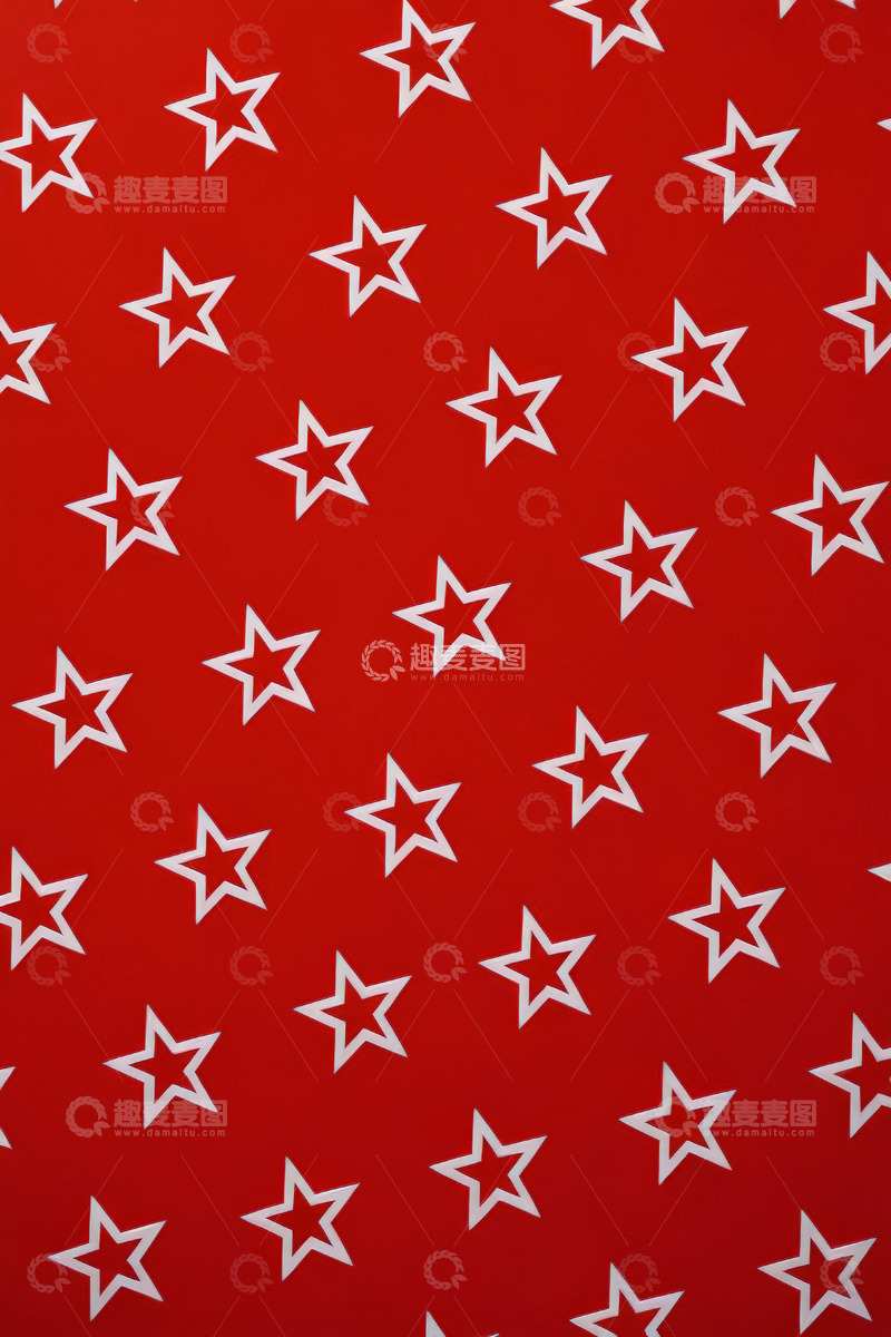 高清大图下载【趣麦麦图】红色背景白色星星图案