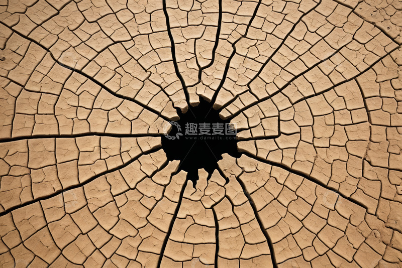 高清大图下载【趣麦麦图】干裂土地中心黑洞景象