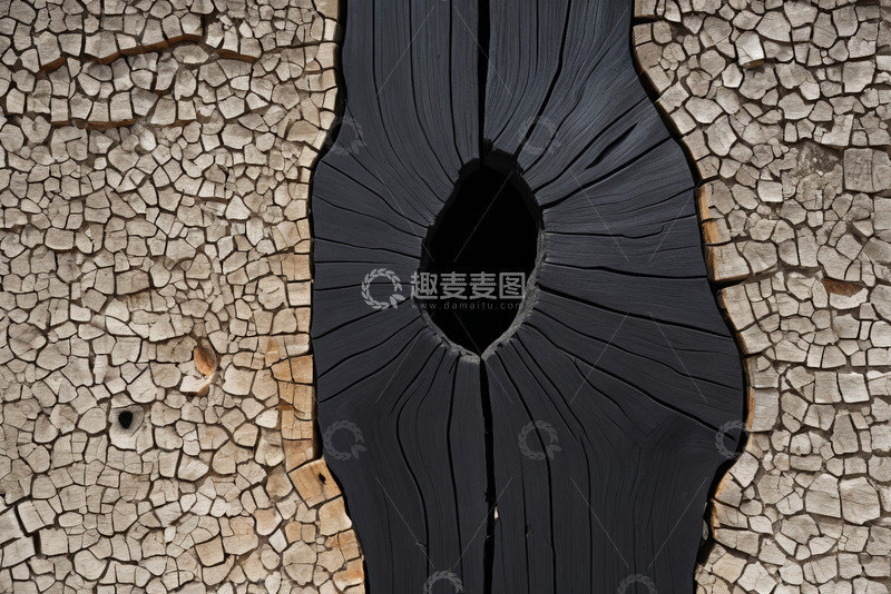 高清大图下载【趣麦麦图】干裂土地与黑色木质纹理素材