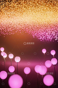 梦幻发光粉色球体背景素材