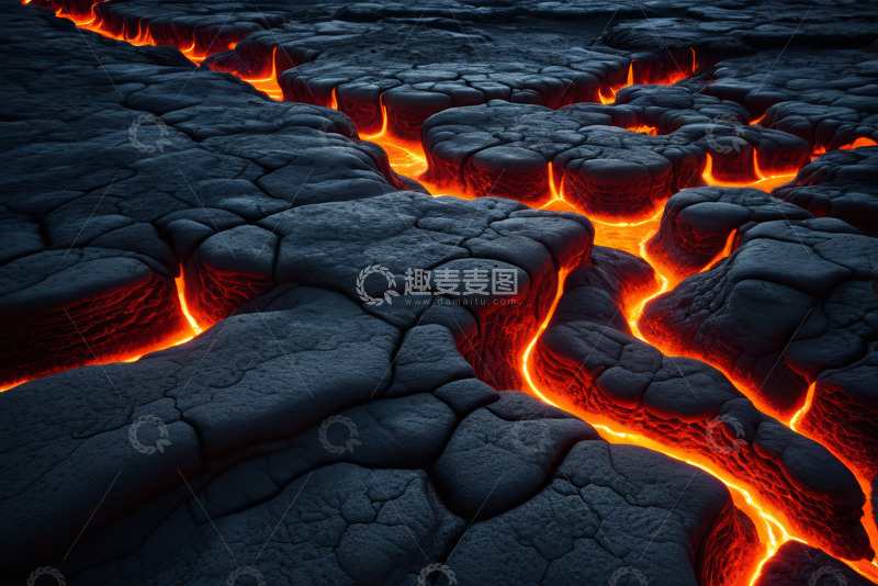 高清大图下载【趣麦麦图】火山熔岩地表景象