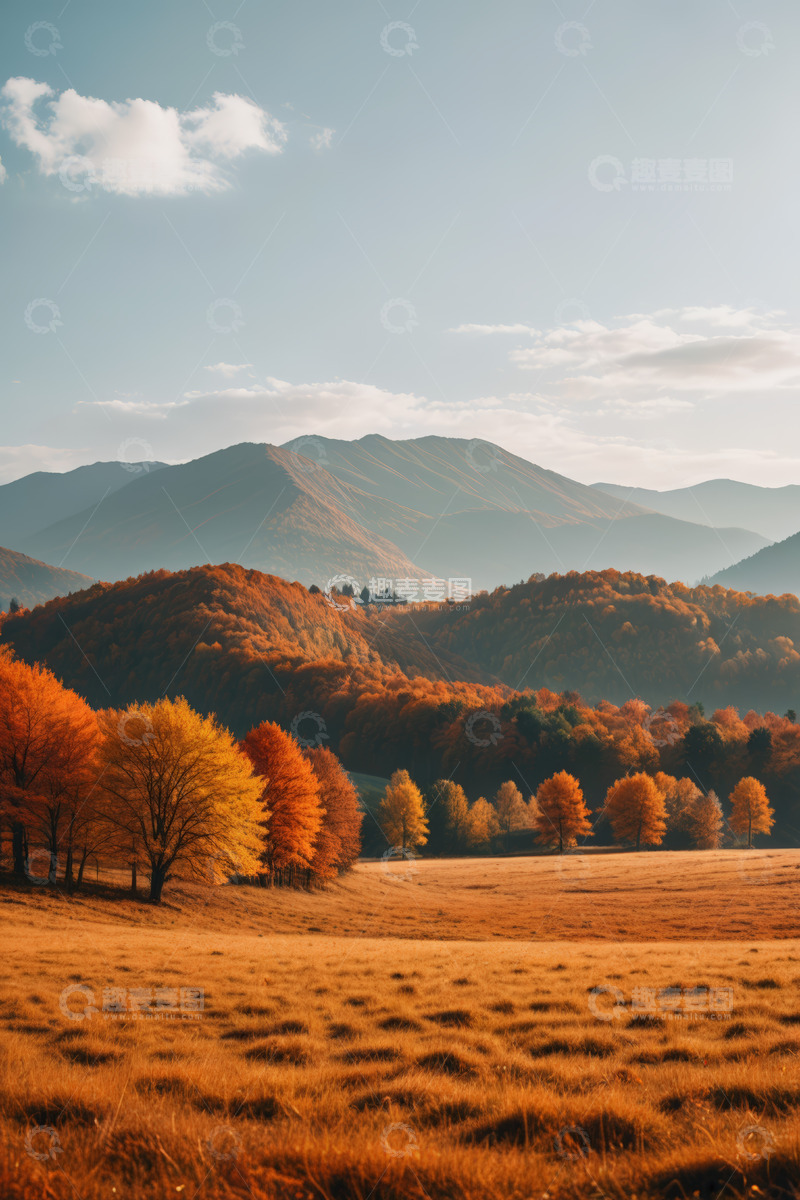 高清大图下载【趣麦麦图】秋季山间原野风景