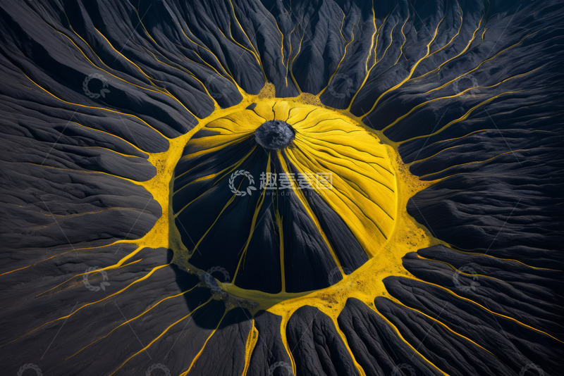 高清大图下载【趣麦麦图】空中视角火山景观