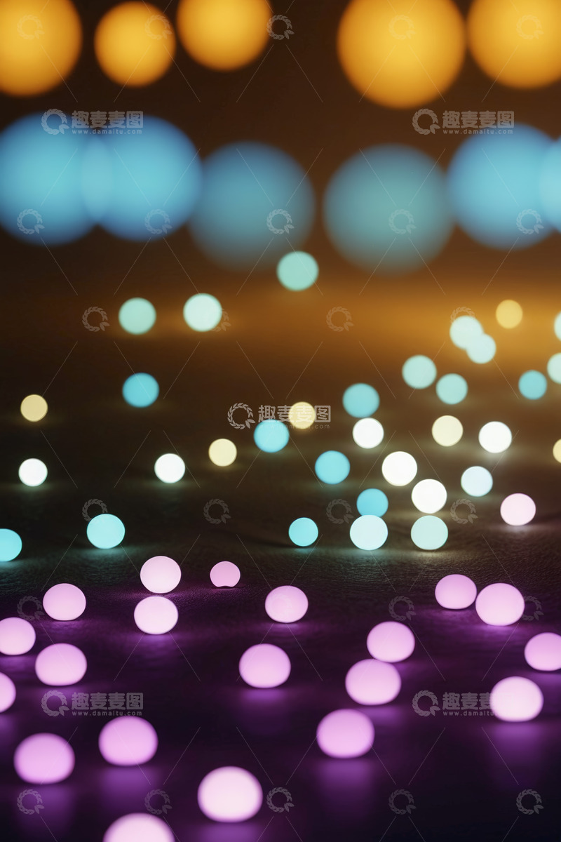 高清大图下载【趣麦麦图】彩色光斑散景背景