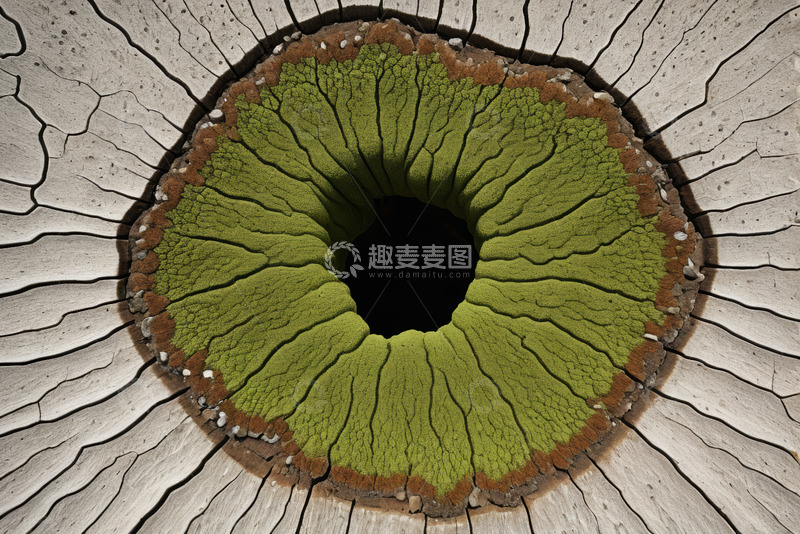 高清大图下载【趣麦麦图】树桩截面苔藓自然景象