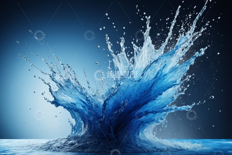 高清大图下载【趣麦麦图】蓝色液体飞溅动态画面