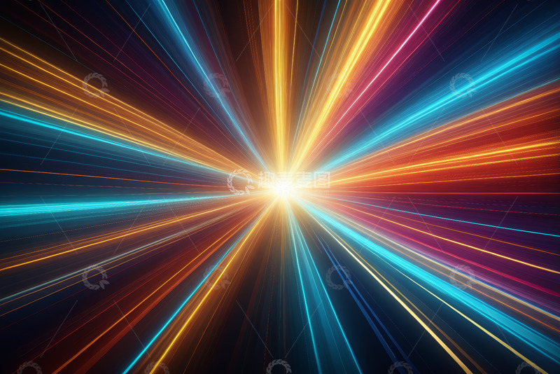 高清大图下载【趣麦麦图】放射状多彩光线抽象背景