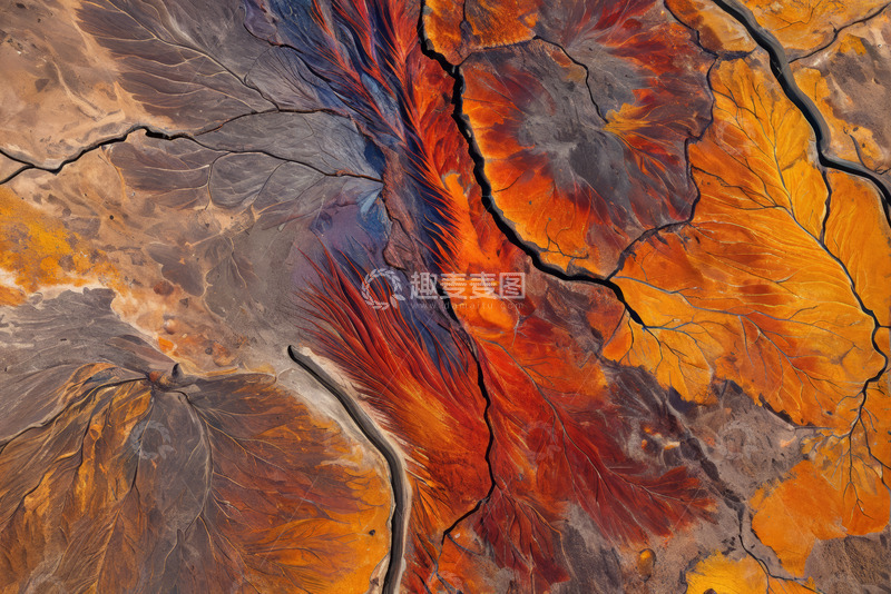 高清大图下载【趣麦麦图】大地色彩斑斓纹理航拍画面