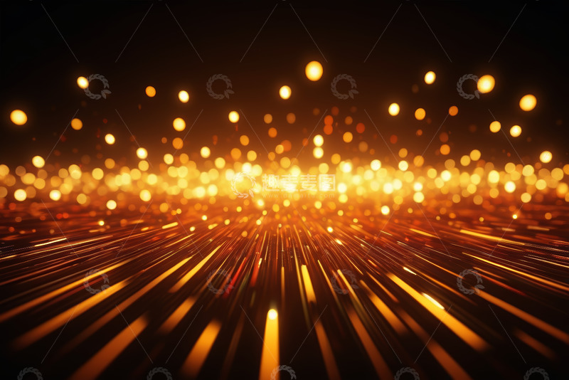 高清大图下载【趣麦麦图】金色发光粒子背景素材