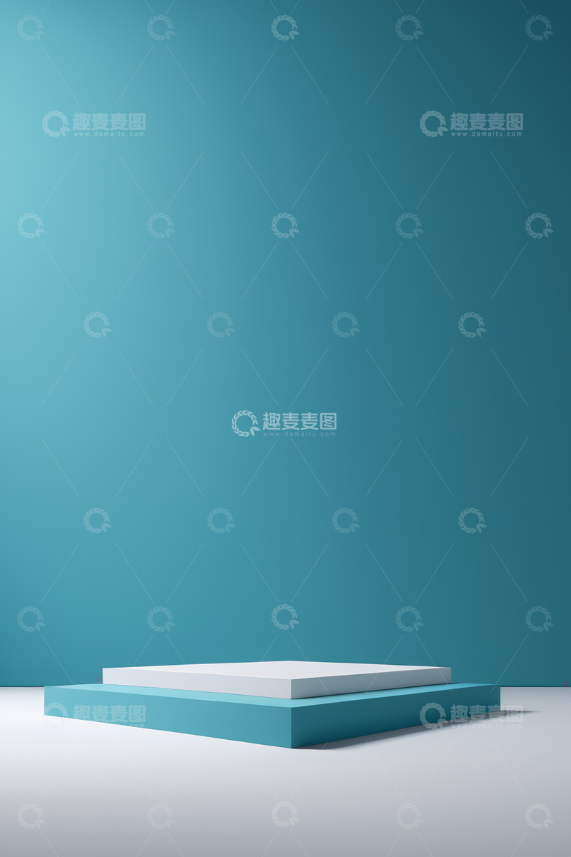 高清大图下载【趣麦麦图】蓝白简约产品展示台背景