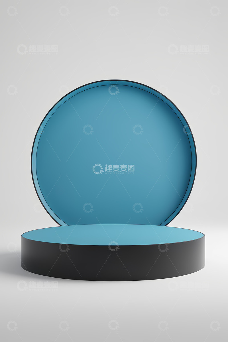 高清大图下载【趣麦麦图】蓝色圆形展示台