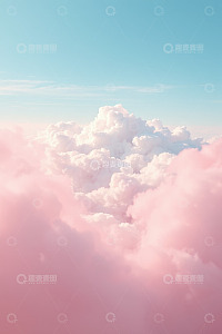 梦幻粉色云朵天空景观