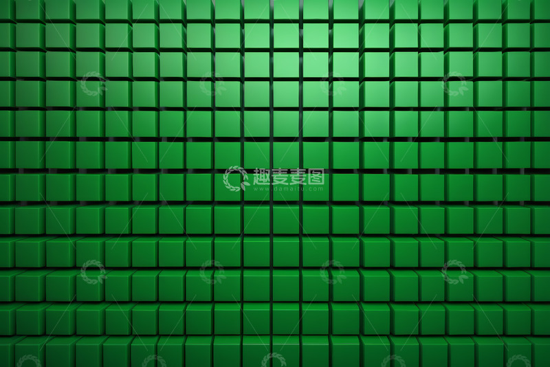 高清大图下载【趣麦麦图】绿色几何方块背景