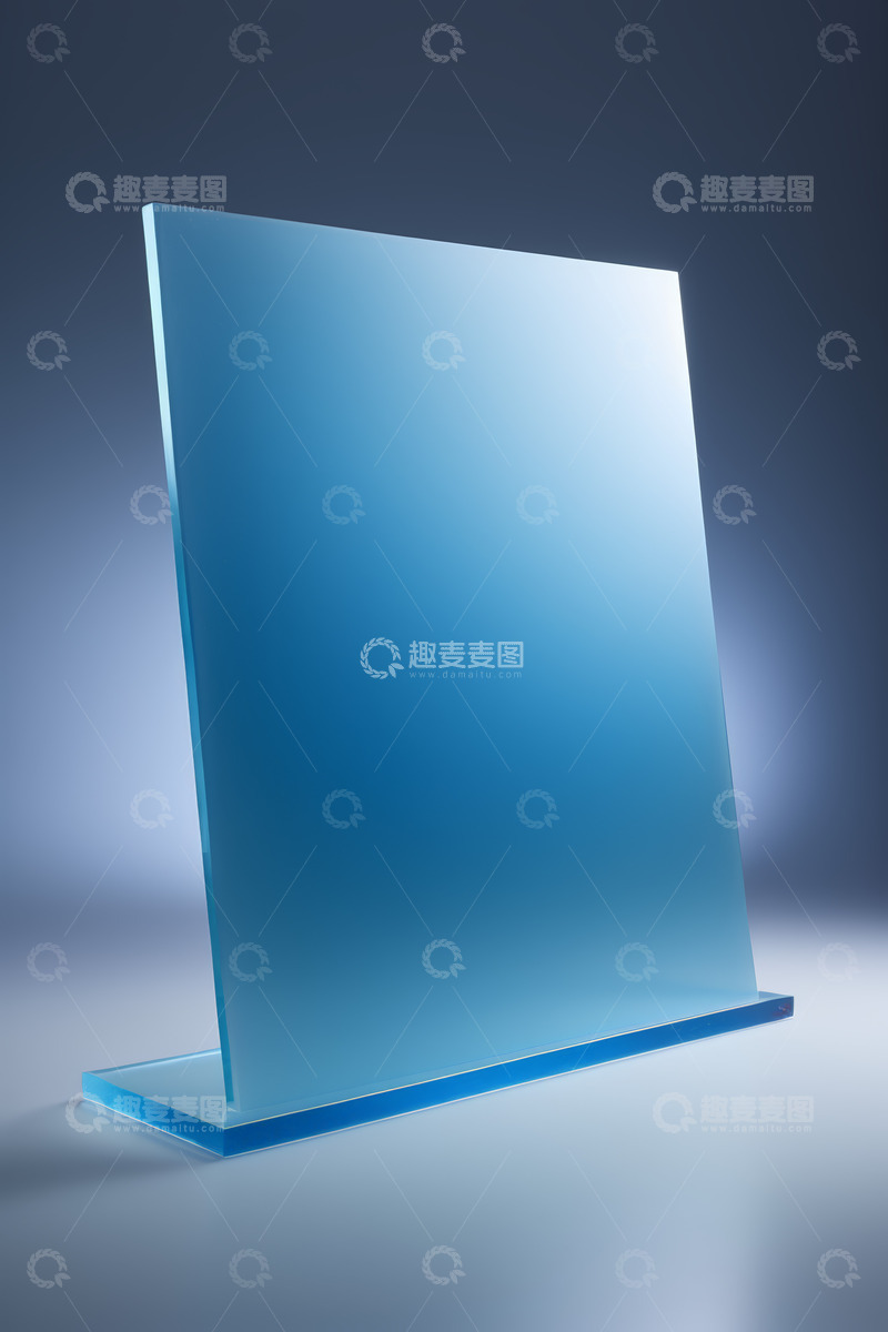 高清大图下载【趣麦麦图】蓝色透明展示牌