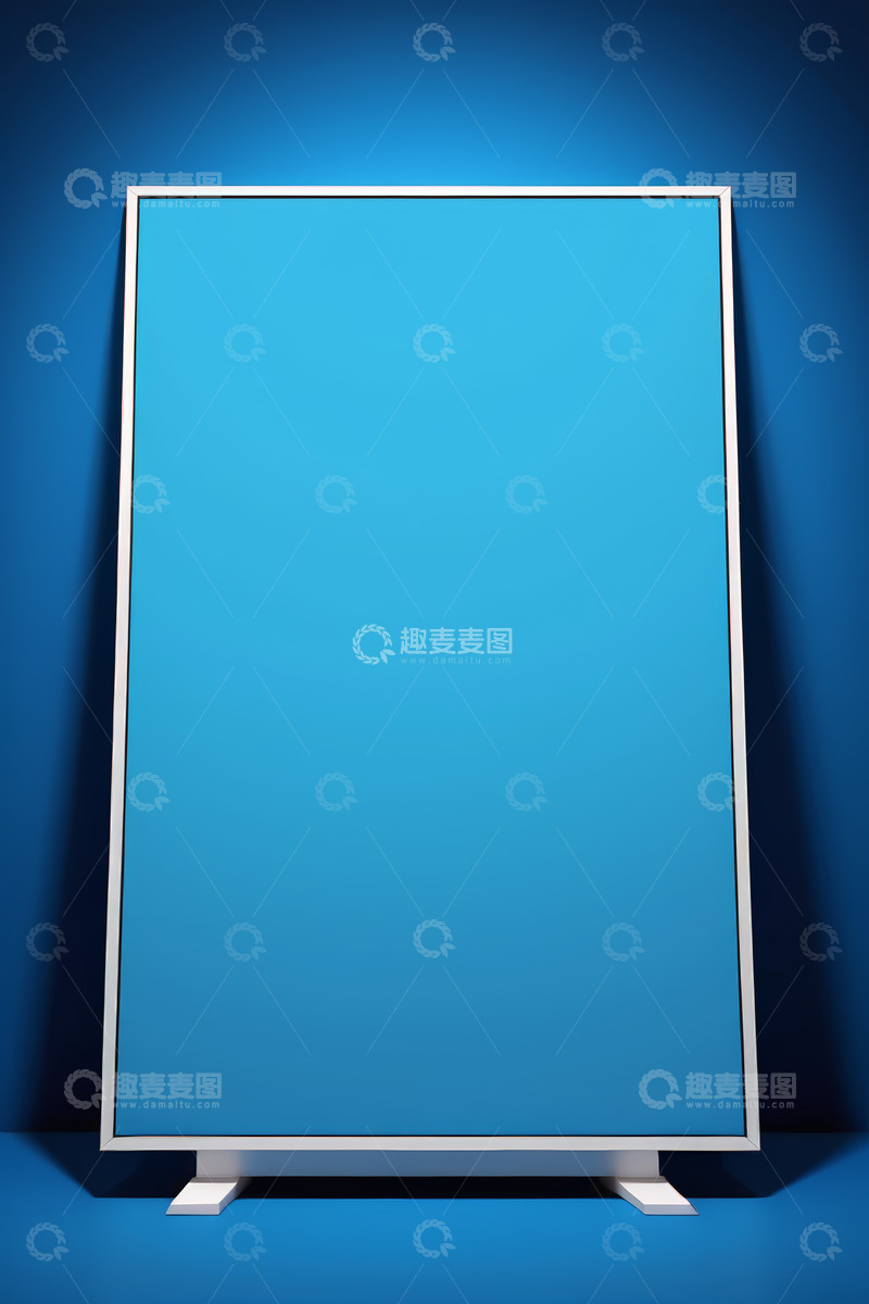 高清大图下载【趣麦麦图】蓝色背景立式广告牌