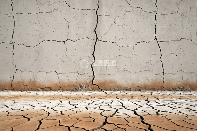 高清大图下载【趣麦麦图】干裂土地与墙面裂缝景象